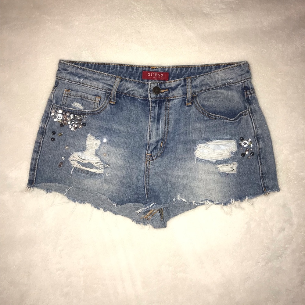 Guess jeweled Jean shorts